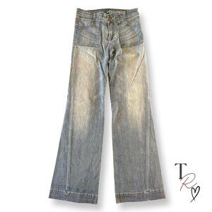 Vintage Genetic Denim Y2K Mutated Gene Wide Leg Jeans Made in USA Size 28